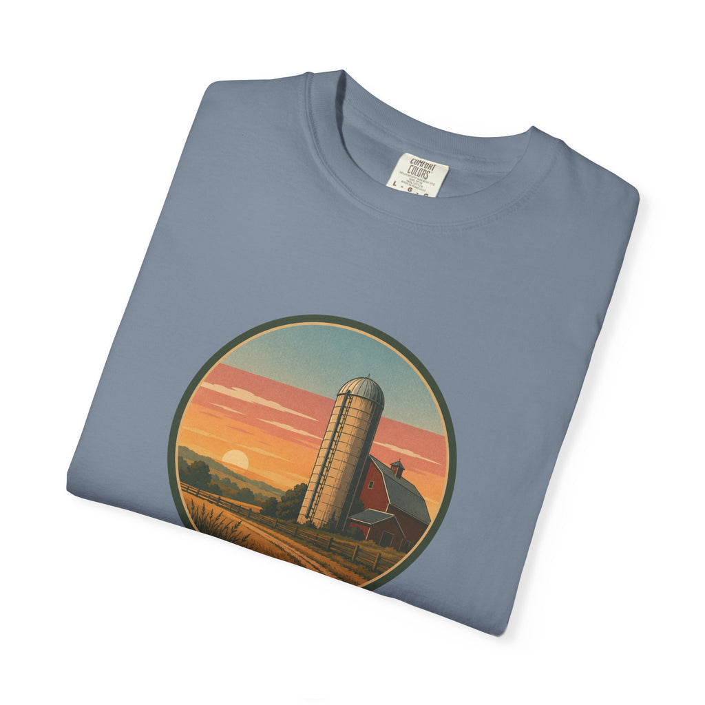 Retro Sunset Farm Silo T-Shirt