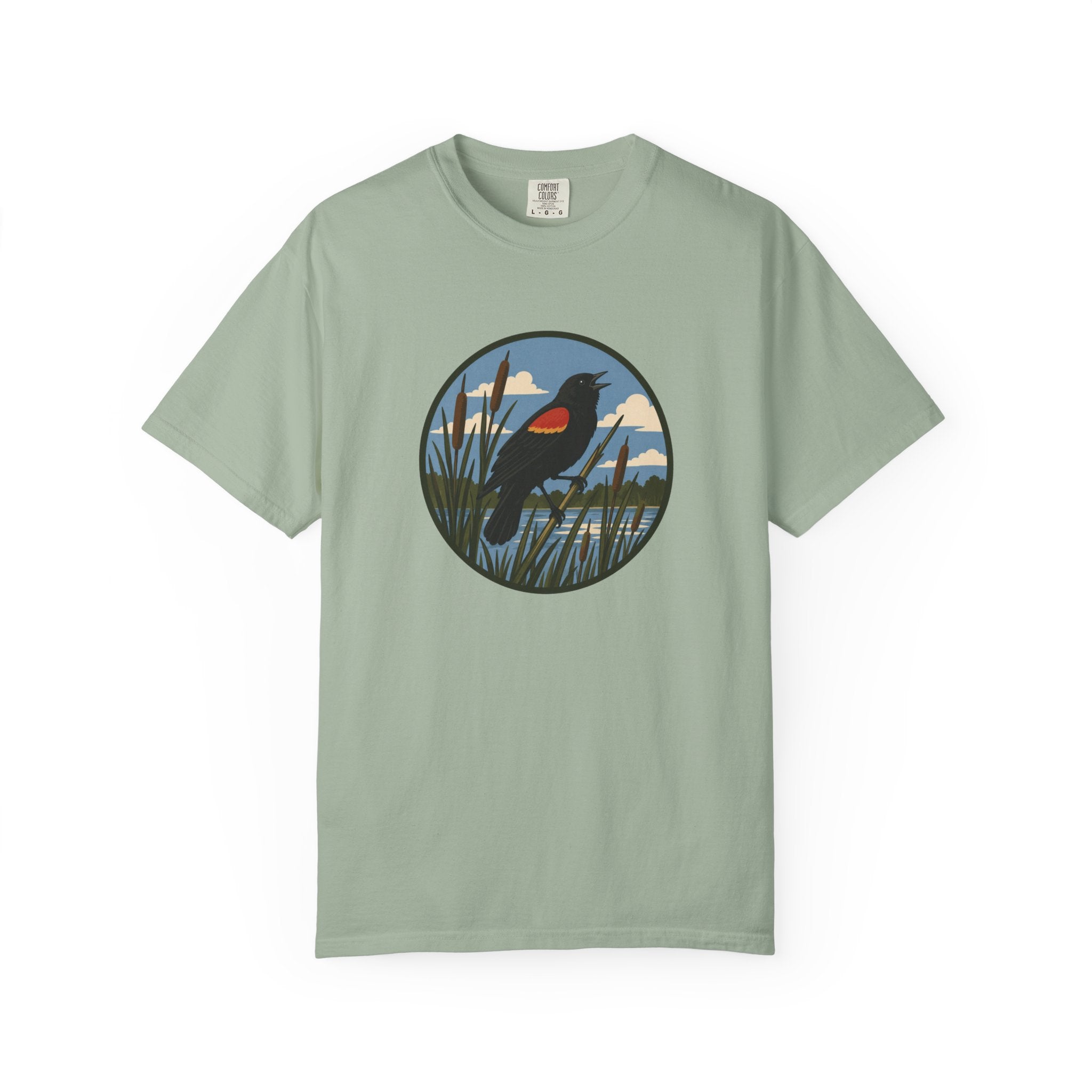 Red-winged Blackbird Graphic Tee — Marsh Bird Nature T-Shirt