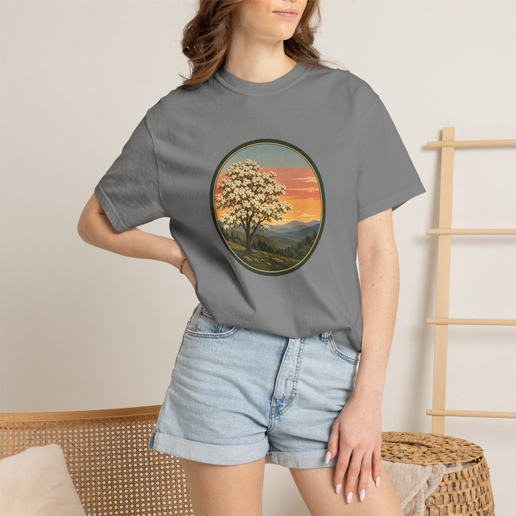 Vintage Sunset Dogwood Tree T-Shirt