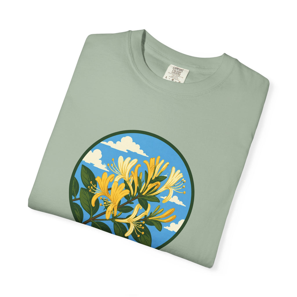 Honeysuckle Circle Tee — Botanical Floral Graphic T-Shirt
