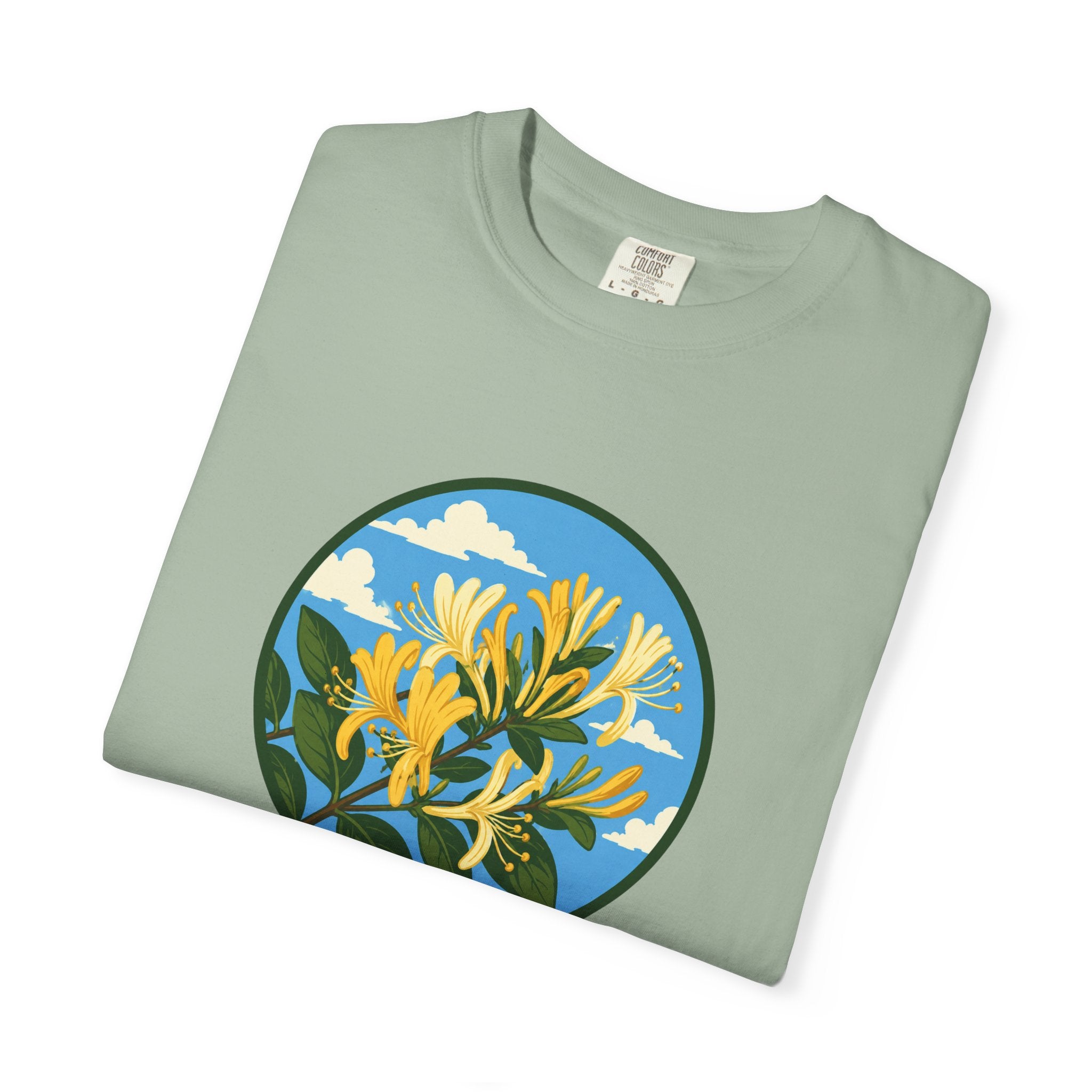 Honeysuckle Circle Tee — Botanical Floral Graphic T-Shirt