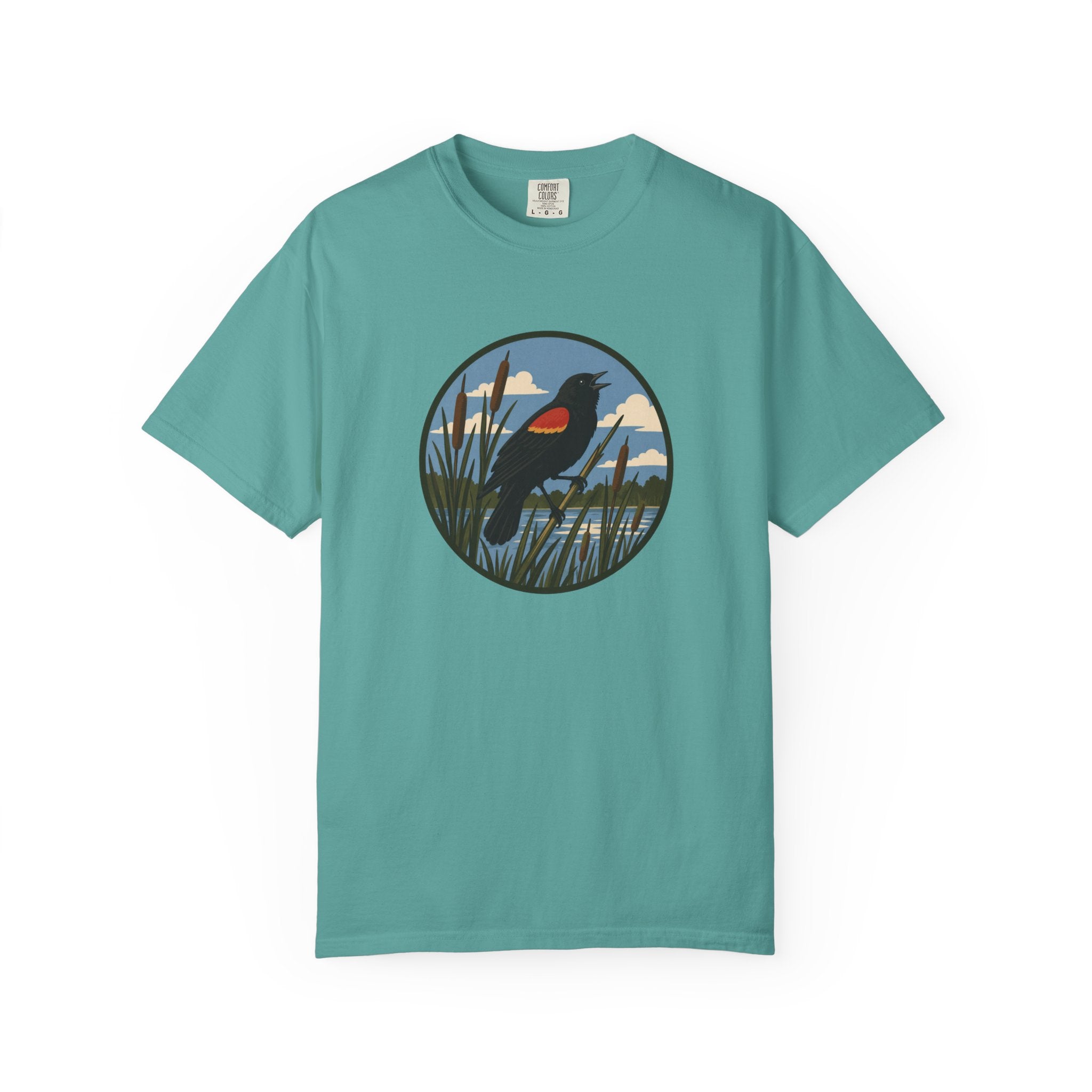 Red-winged Blackbird Graphic Tee — Marsh Bird Nature T-Shirt