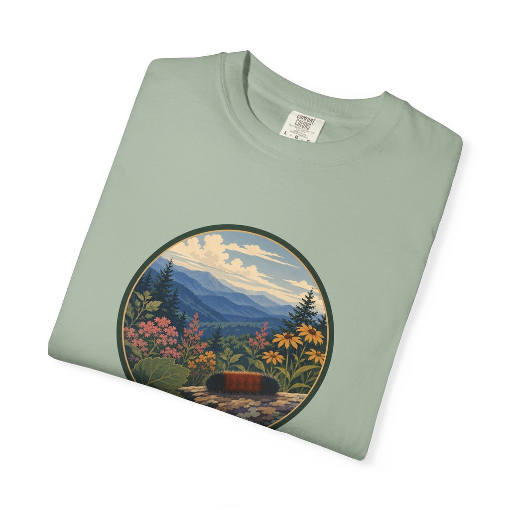 Mountain Caterpillar Scenic T-Shirt — Vintage Wilderness Nature Graphic