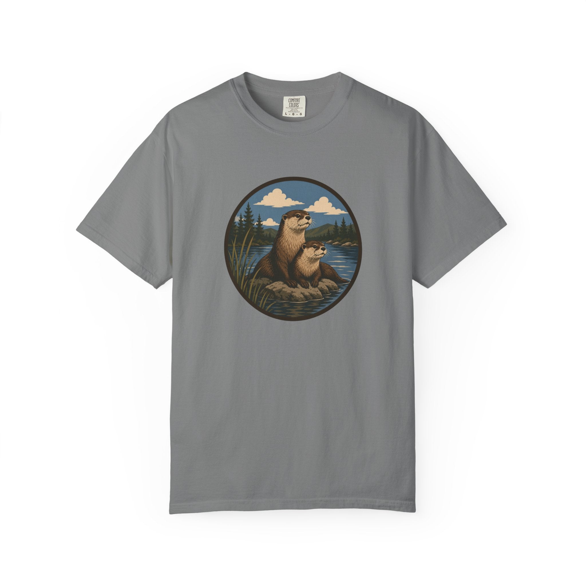 Otter & Baby Lake Scene T-Shirt