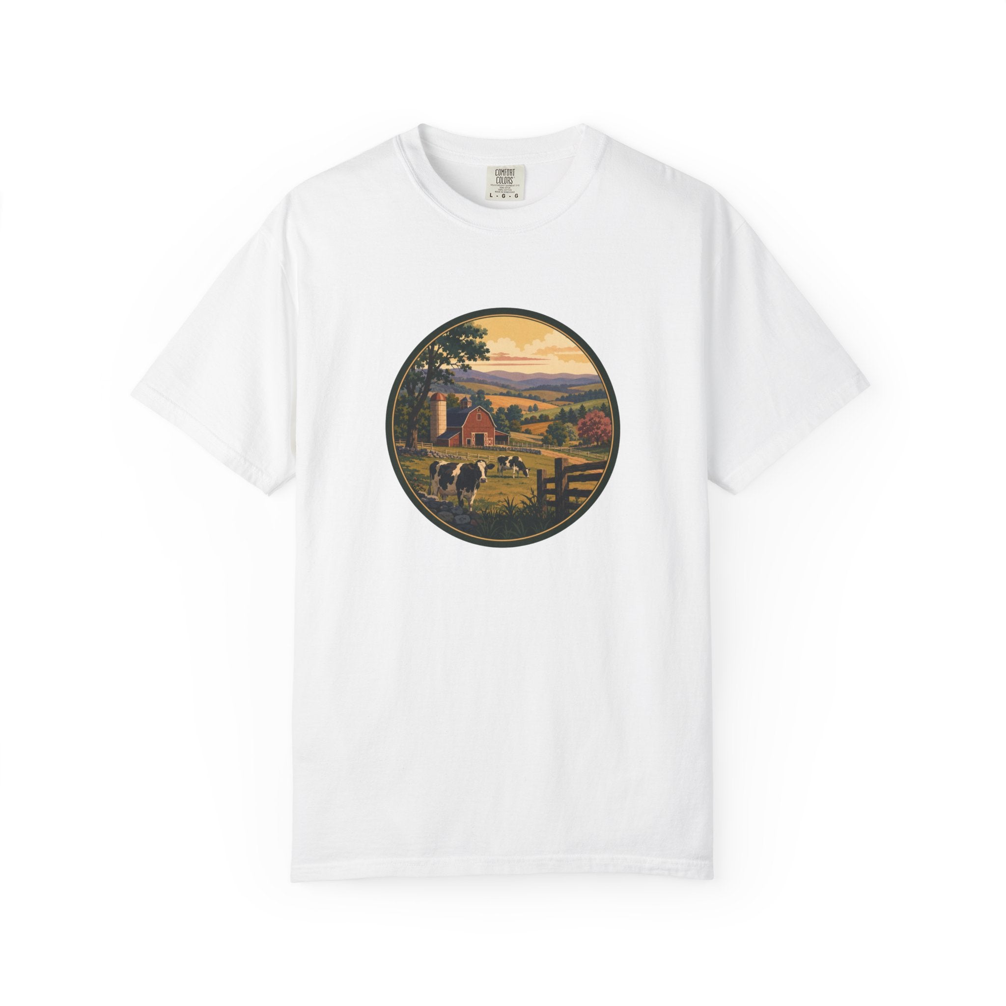 Vintage Country Dairy Farm Scene T-Shirt