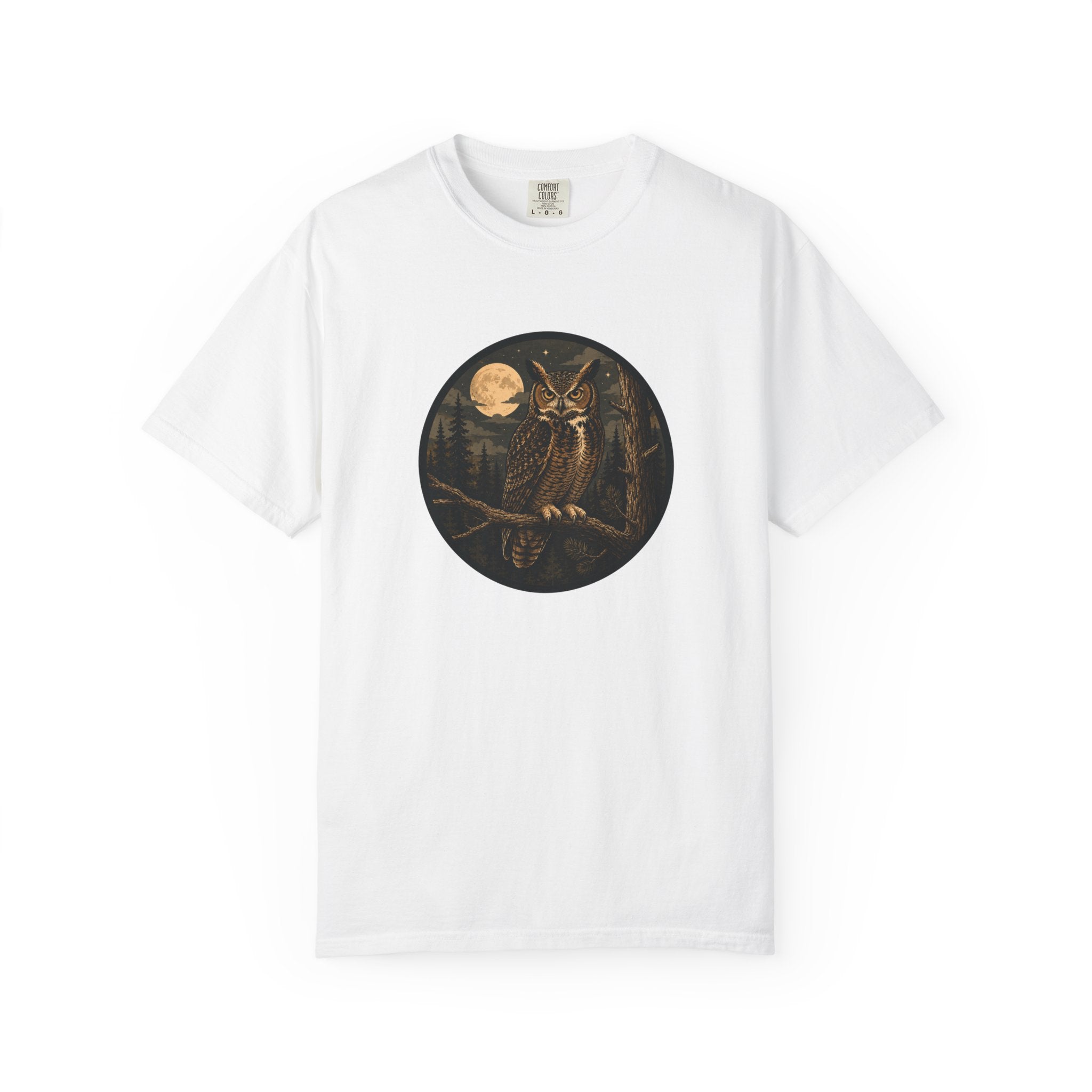 Owl Moon T-Shirt — Vintage Night Forest Graphic