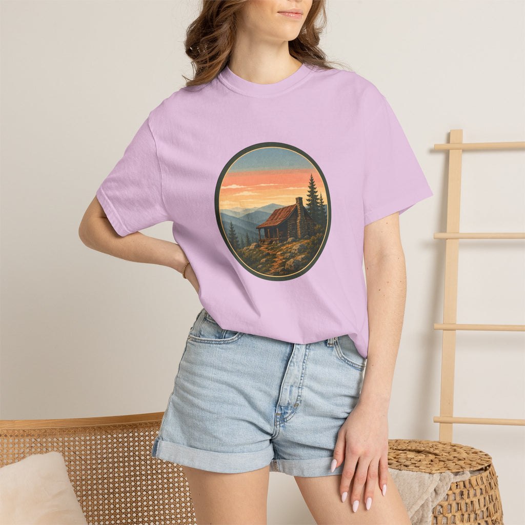 Sunset Cabin Mountain T-Shirt