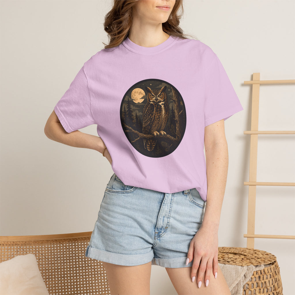 Owl Moon T-Shirt — Vintage Night Forest Graphic