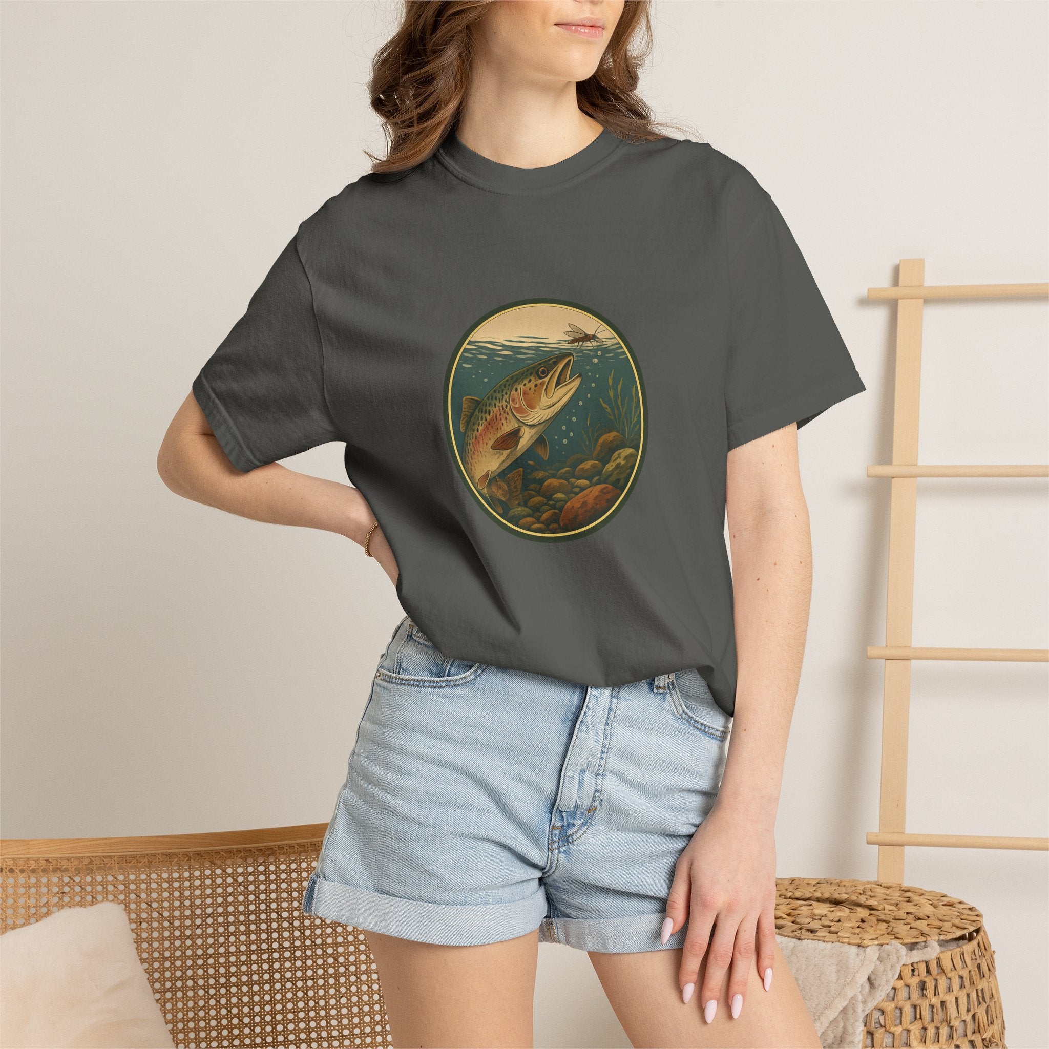 Rainbow Trout  Circle T-Shirt — Vintage Fishing Graphic Tee