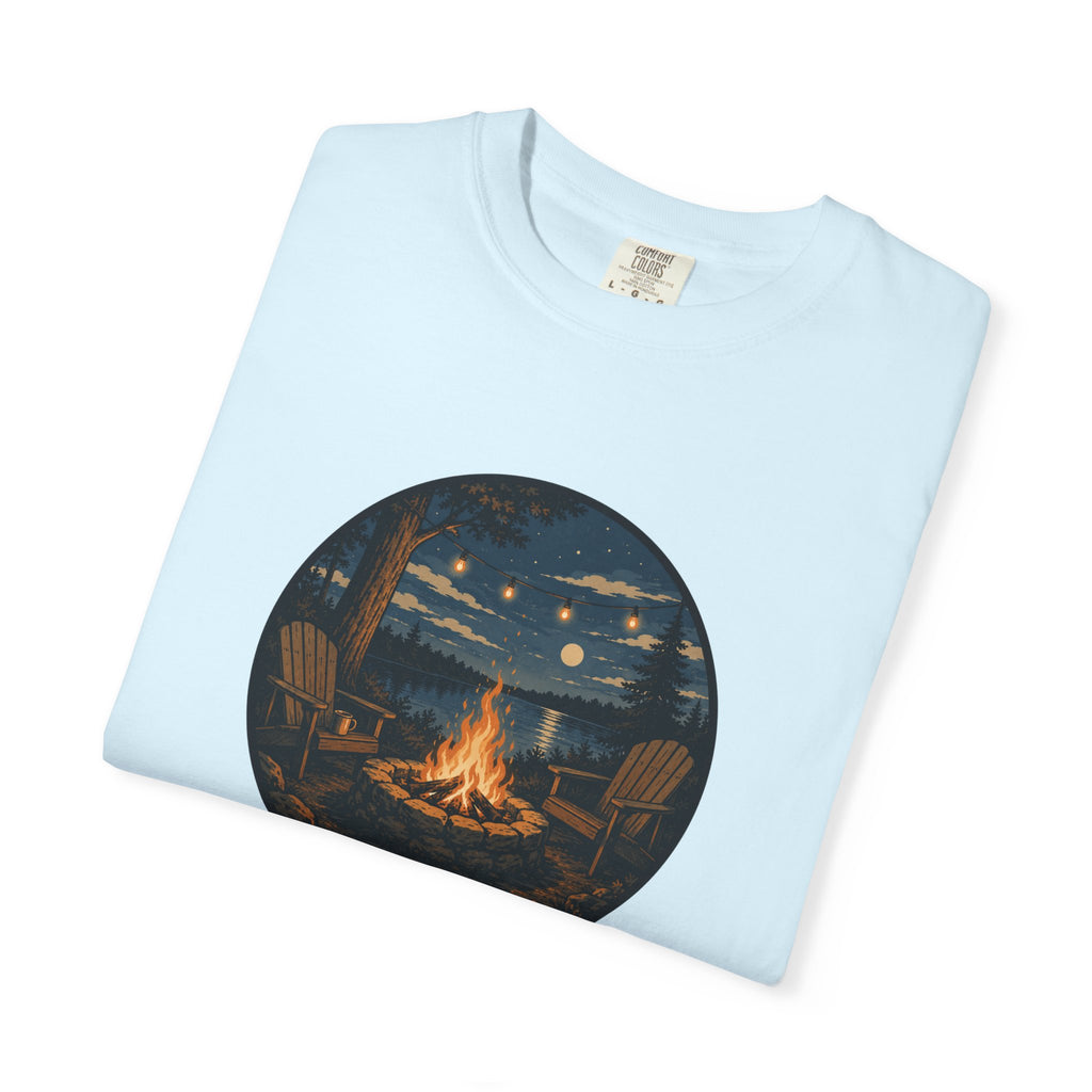Campfire Night T-Shirt — Cozy Lakeside Bonfire Design