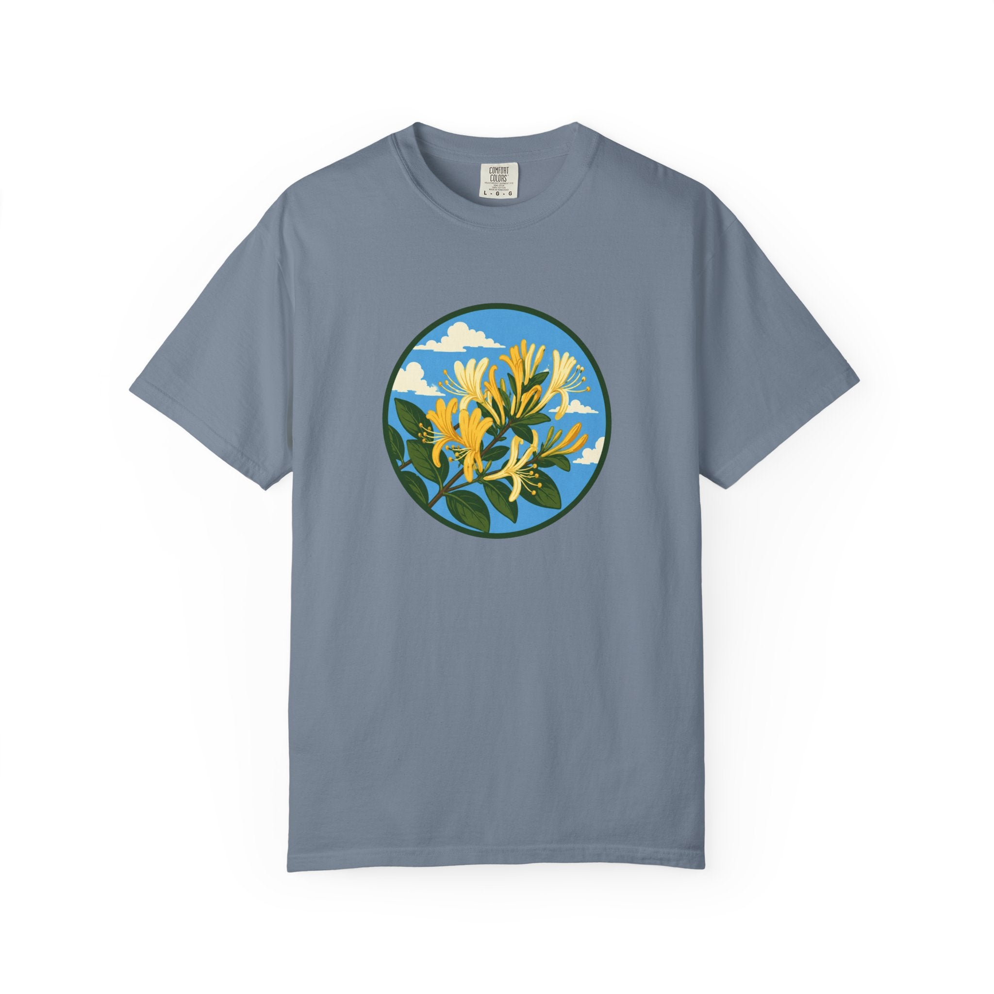 Honeysuckle Circle Tee — Botanical Floral Graphic T-Shirt