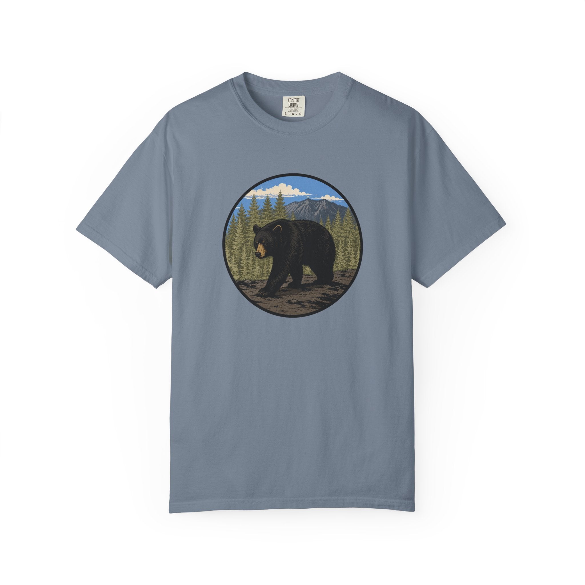 Black Bear Wilderness Badge Unisex Garment-Dyed T-Shirt