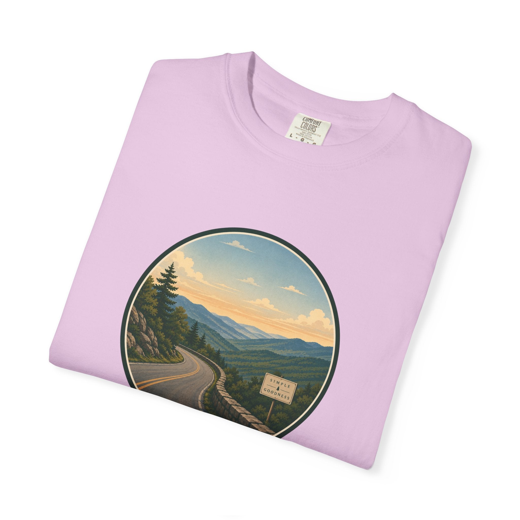 Road Through the Mountains T-Shirt — Scenic Sunset Drive Graphic Tee
