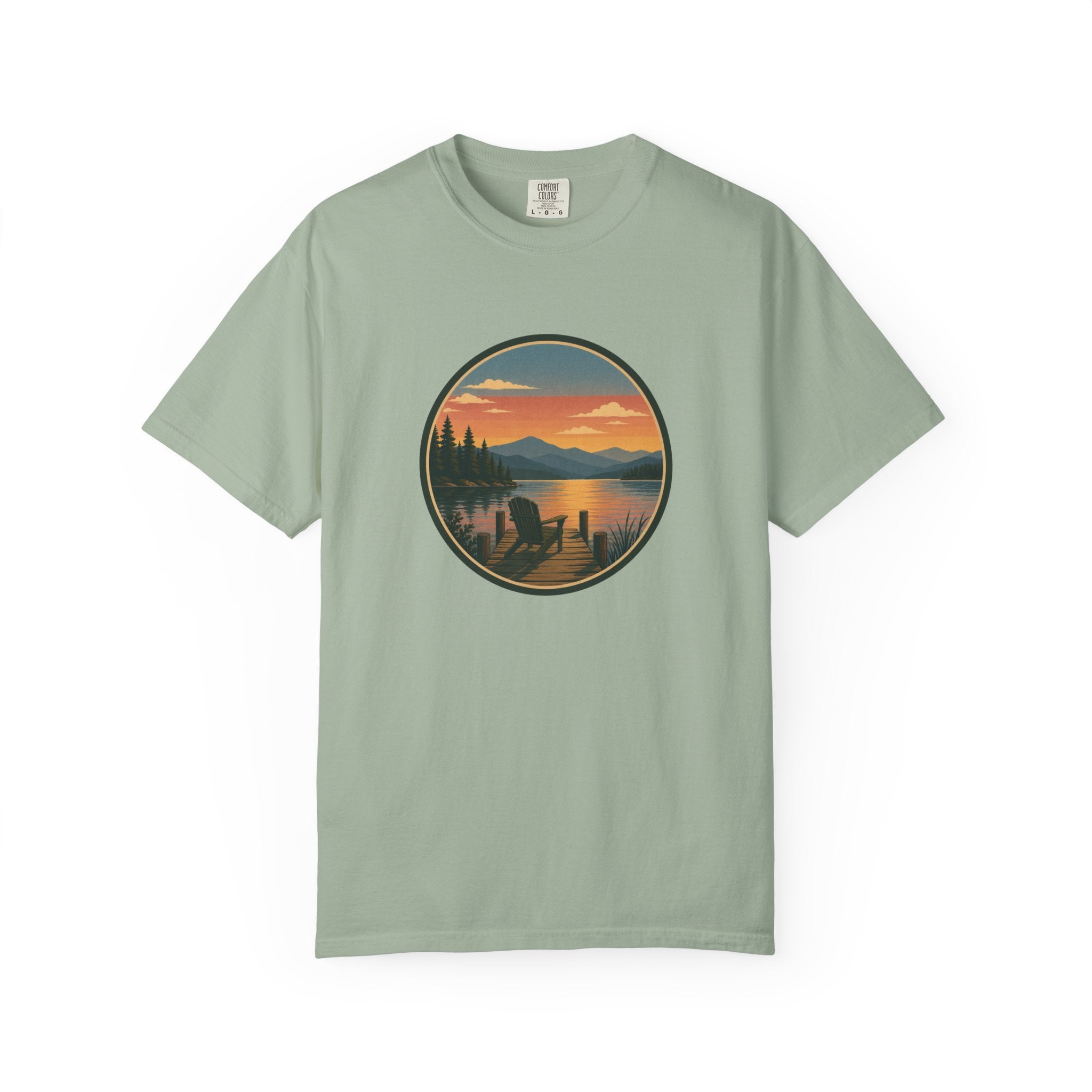 Sunset Lake Scenic T-Shirt – Mountain Dock Landscape Tee