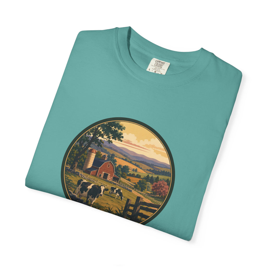 Vintage Country Dairy Farm Scene T-Shirt