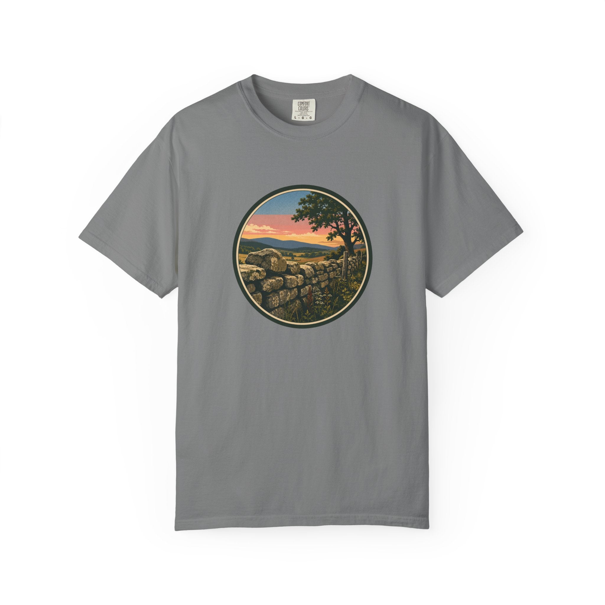 Sunset Stone Wall Circle T-Shirt