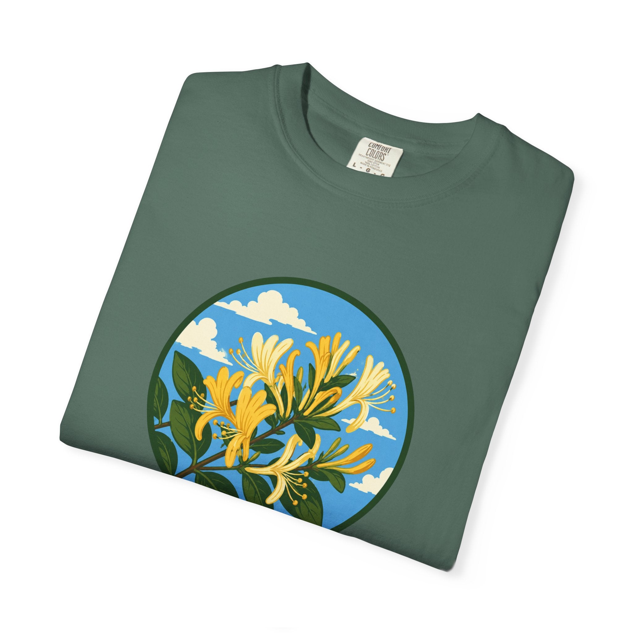 Honeysuckle Circle Tee — Botanical Floral Graphic T-Shirt