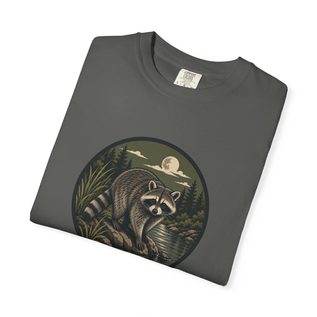 Raccoon Moonlight T-Shirt — Night Forest Wildlife Graphic Tee