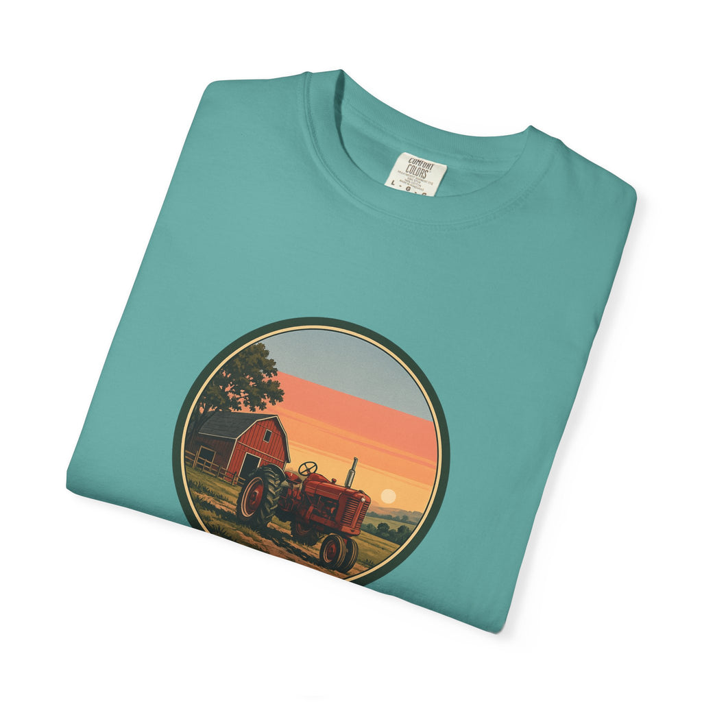 Vintage Farm Tractor Sunset T-Shirt
