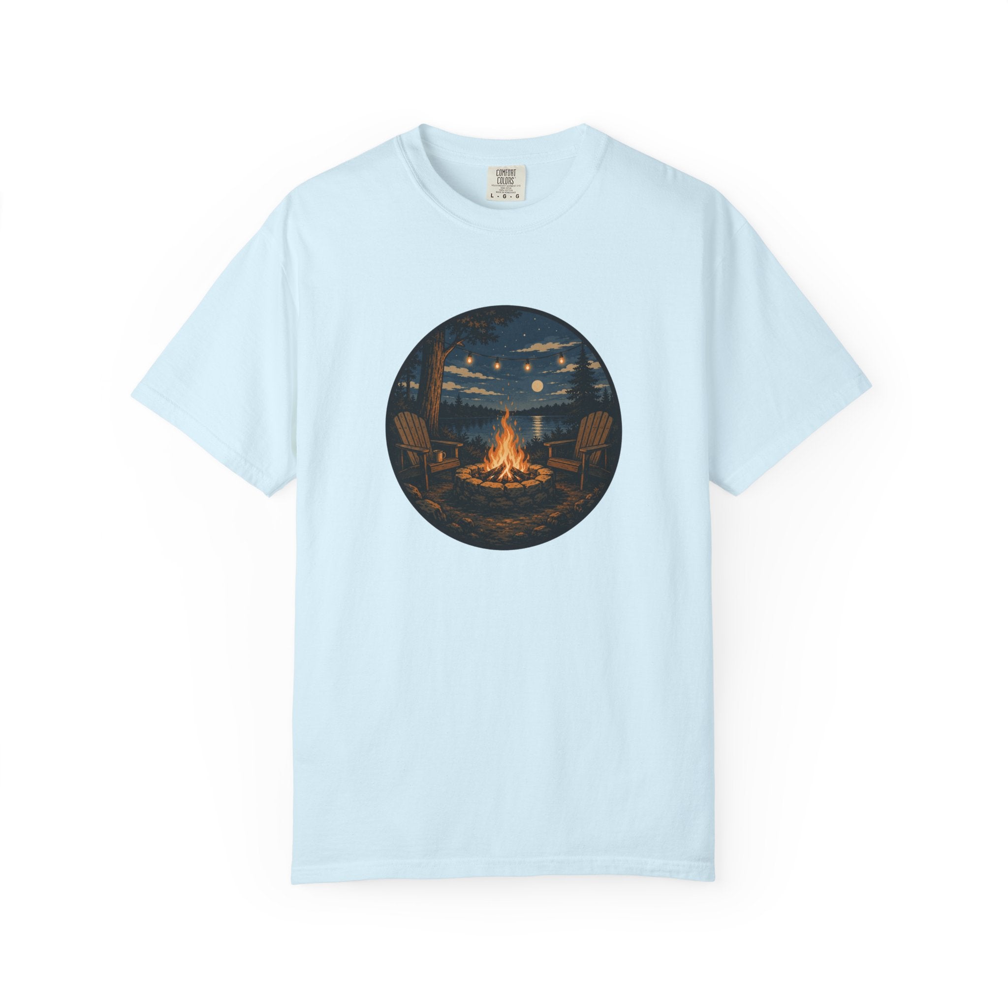 Campfire Night T-Shirt — Cozy Lakeside Bonfire Design