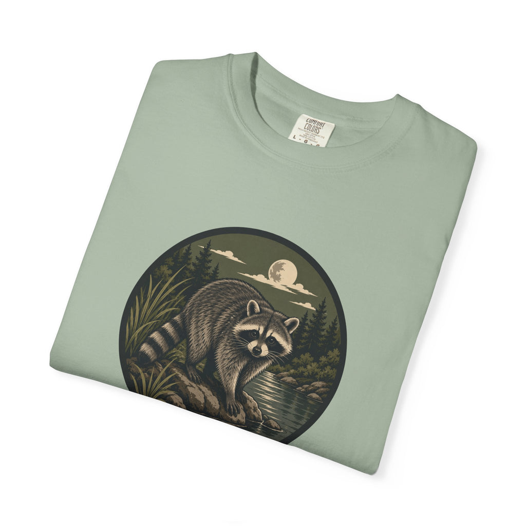 Raccoon Moonlight T-Shirt — Night Forest Wildlife Graphic Tee