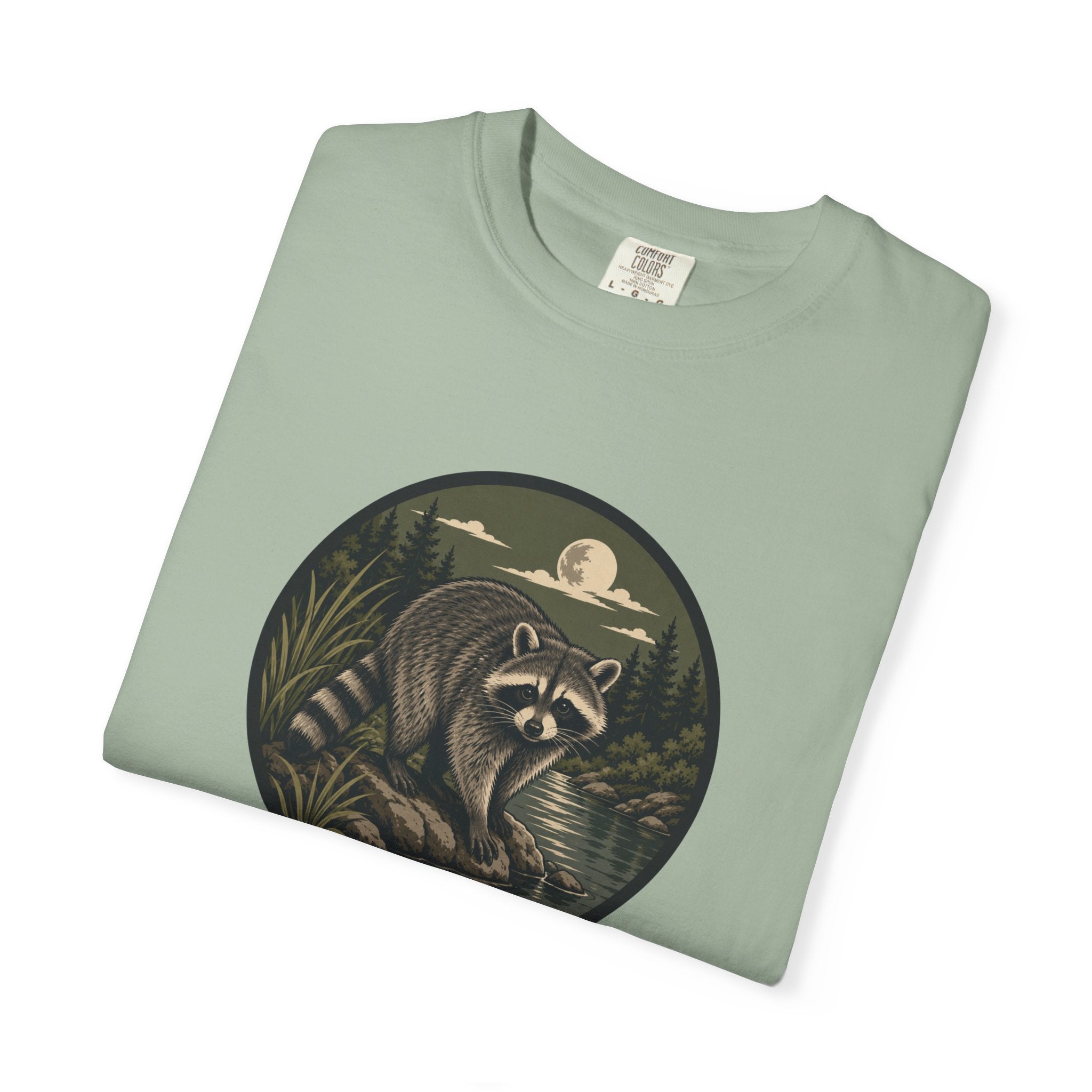 Raccoon Moonlight T-Shirt — Night Forest Wildlife Graphic Tee