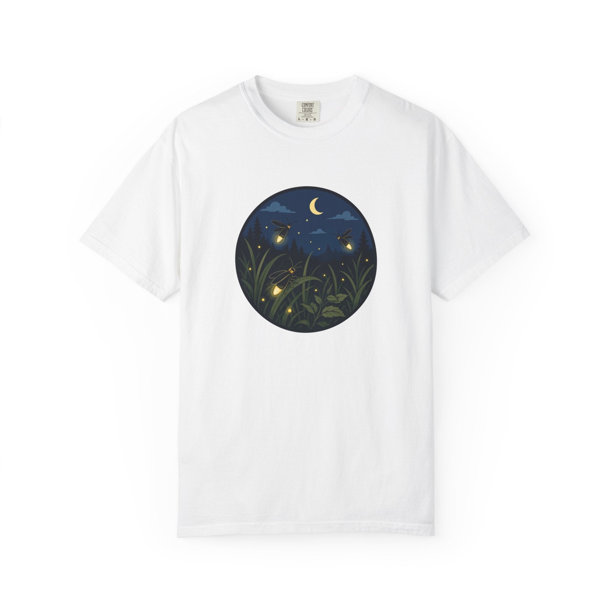Firefly Night T-Shirt — Moonlit Meadow Graphic Tee