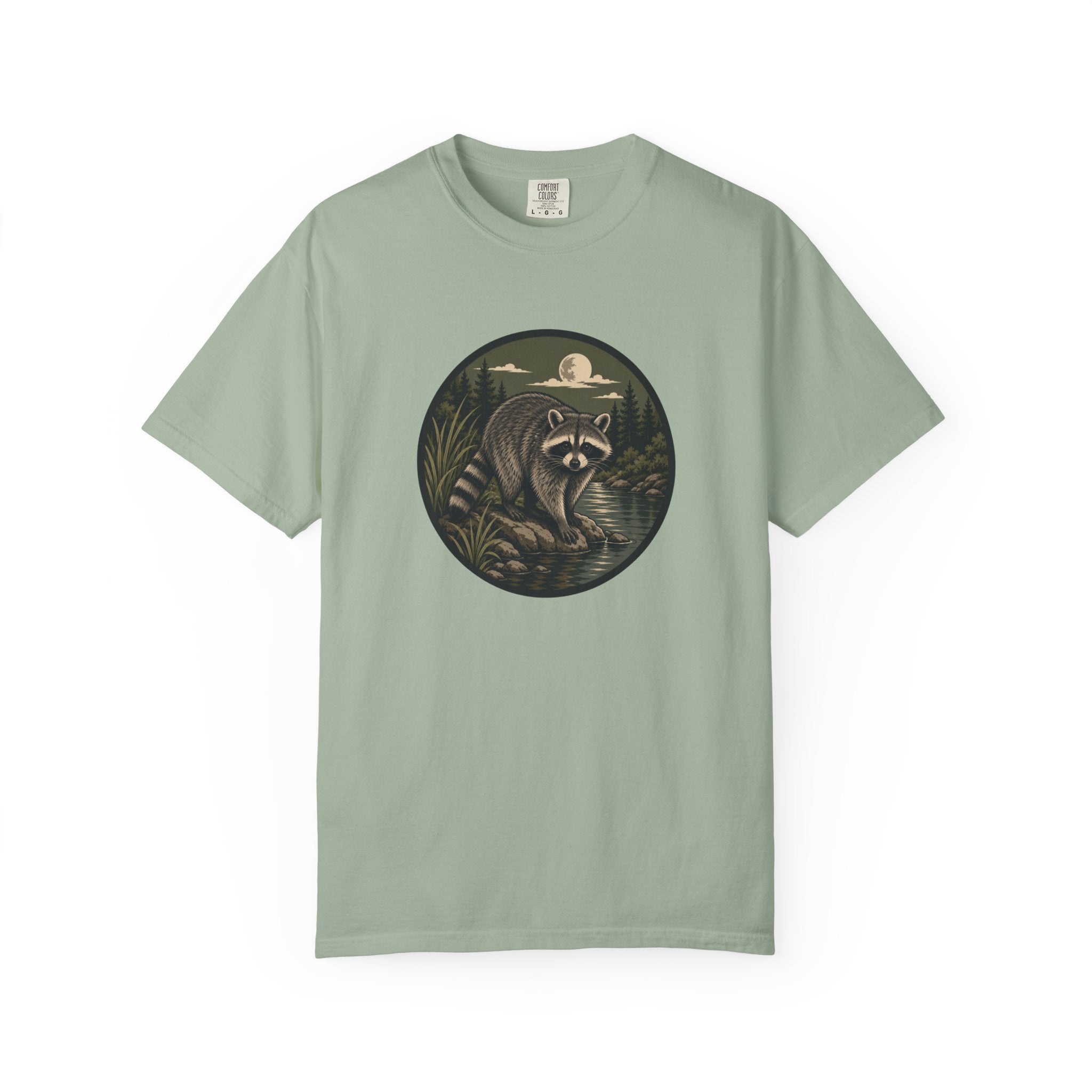 Raccoon Moonlight T-Shirt — Night Forest Wildlife Graphic Tee