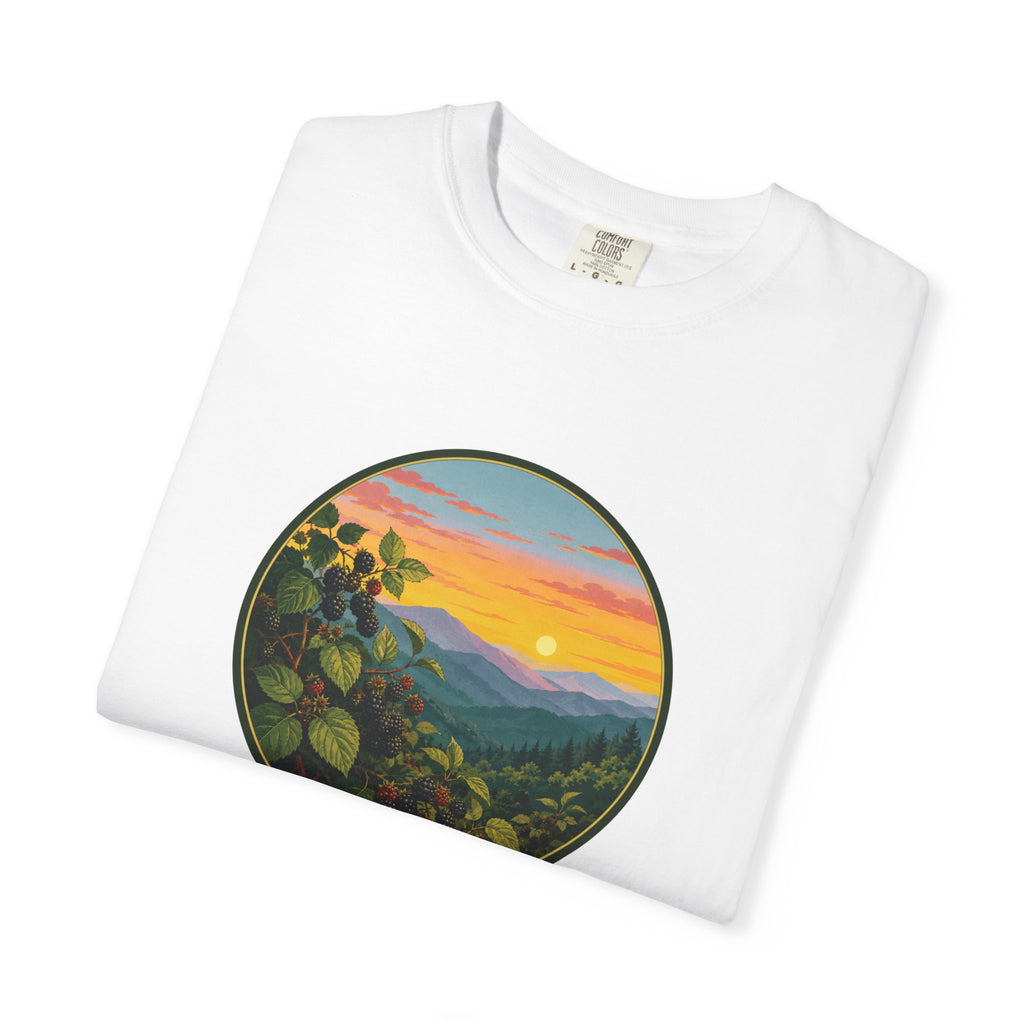 Blue Ridge Blackberries T-Shirt — Scenic Mountain Sunset Tee