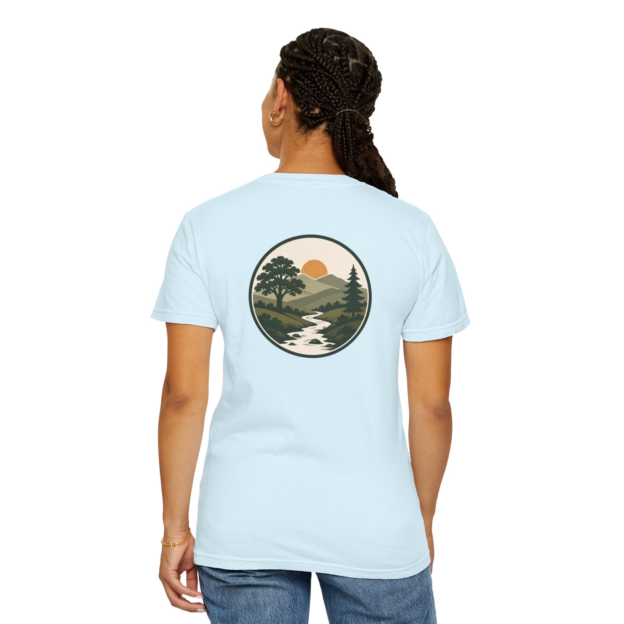 Simple Goodness Official Badge T-Shirt — Sunset Creek Landscape Tee
