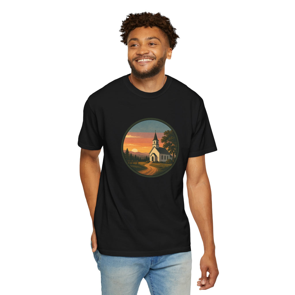 Vintage Church Sunset T-Shirt