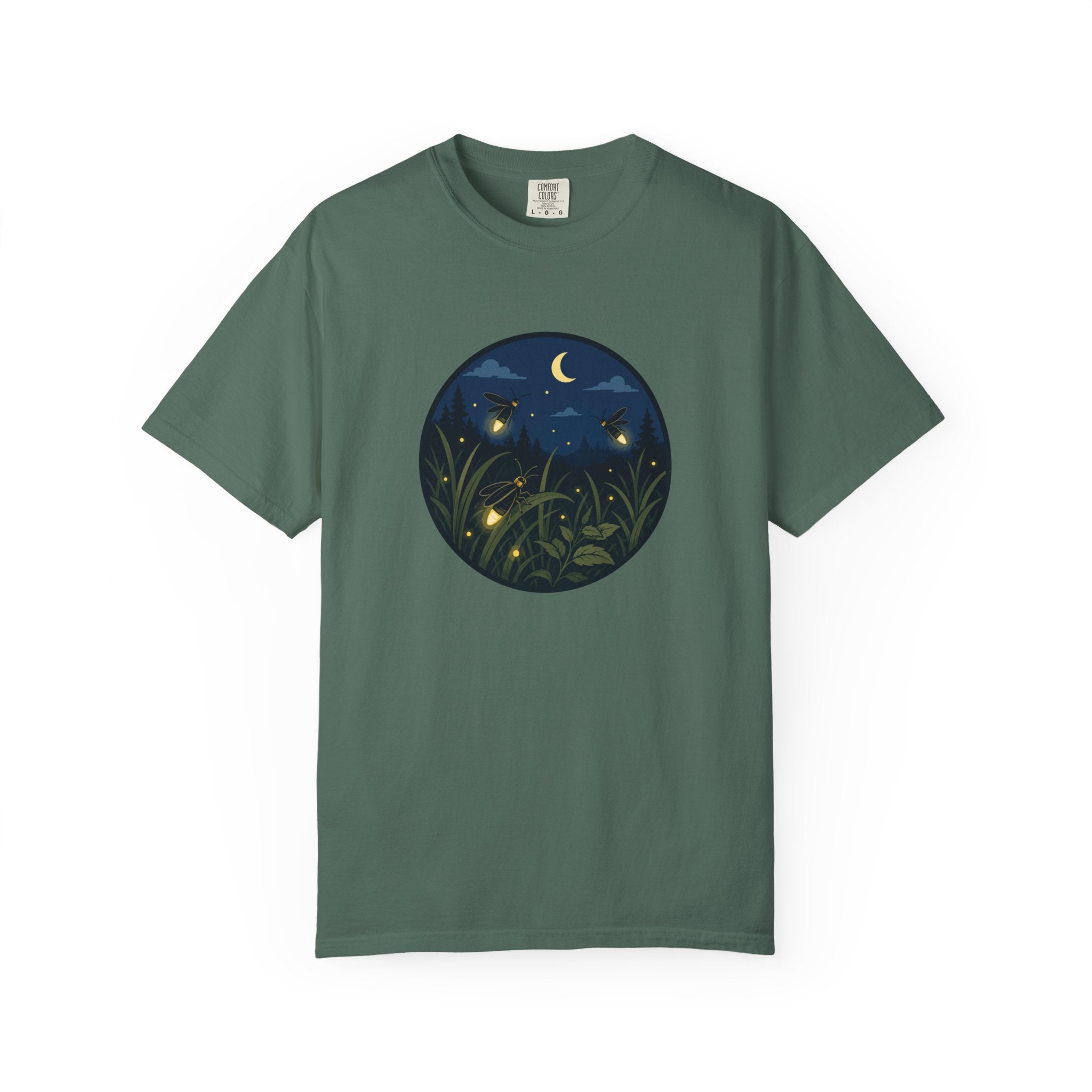 Firefly Night T-Shirt — Moonlit Meadow Graphic Tee