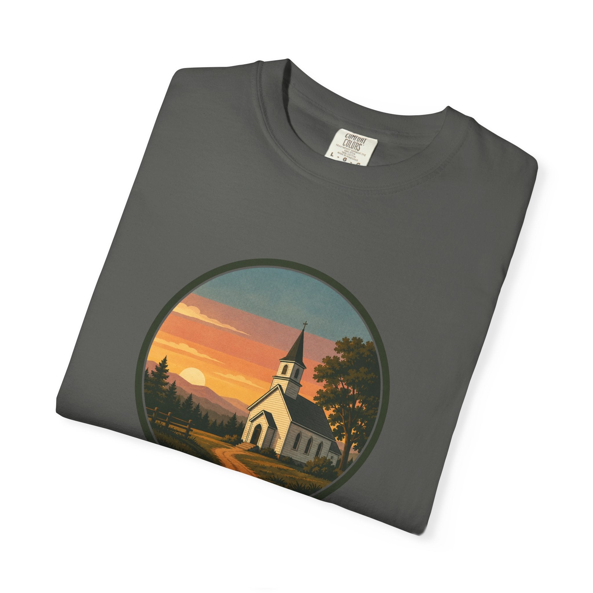 Vintage Church Sunset T-Shirt