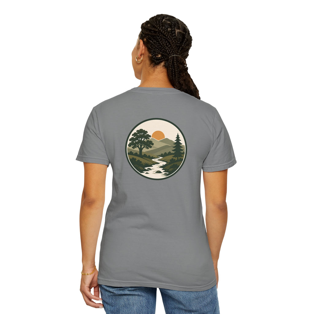 Simple Goodness Official Badge T-Shirt — Sunset Creek Landscape Tee