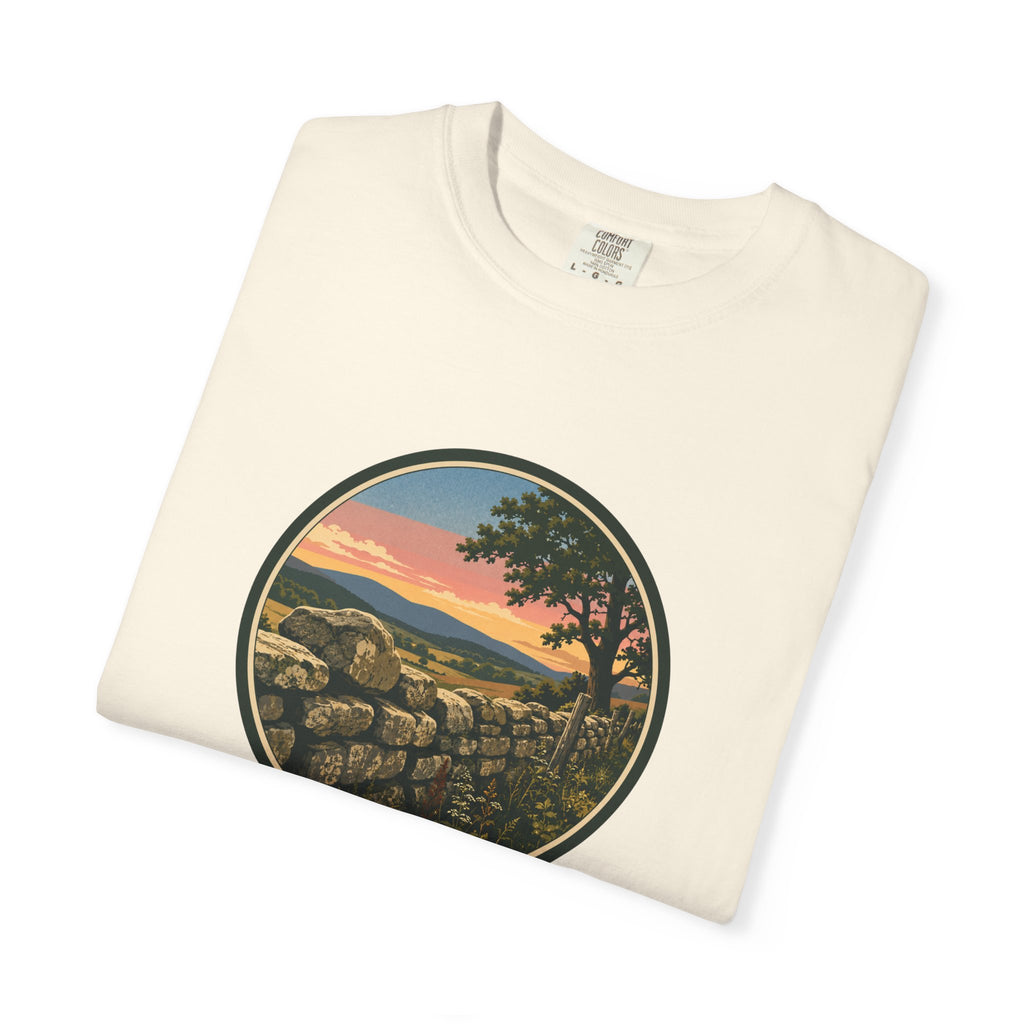 Sunset Stone Wall Circle T-Shirt