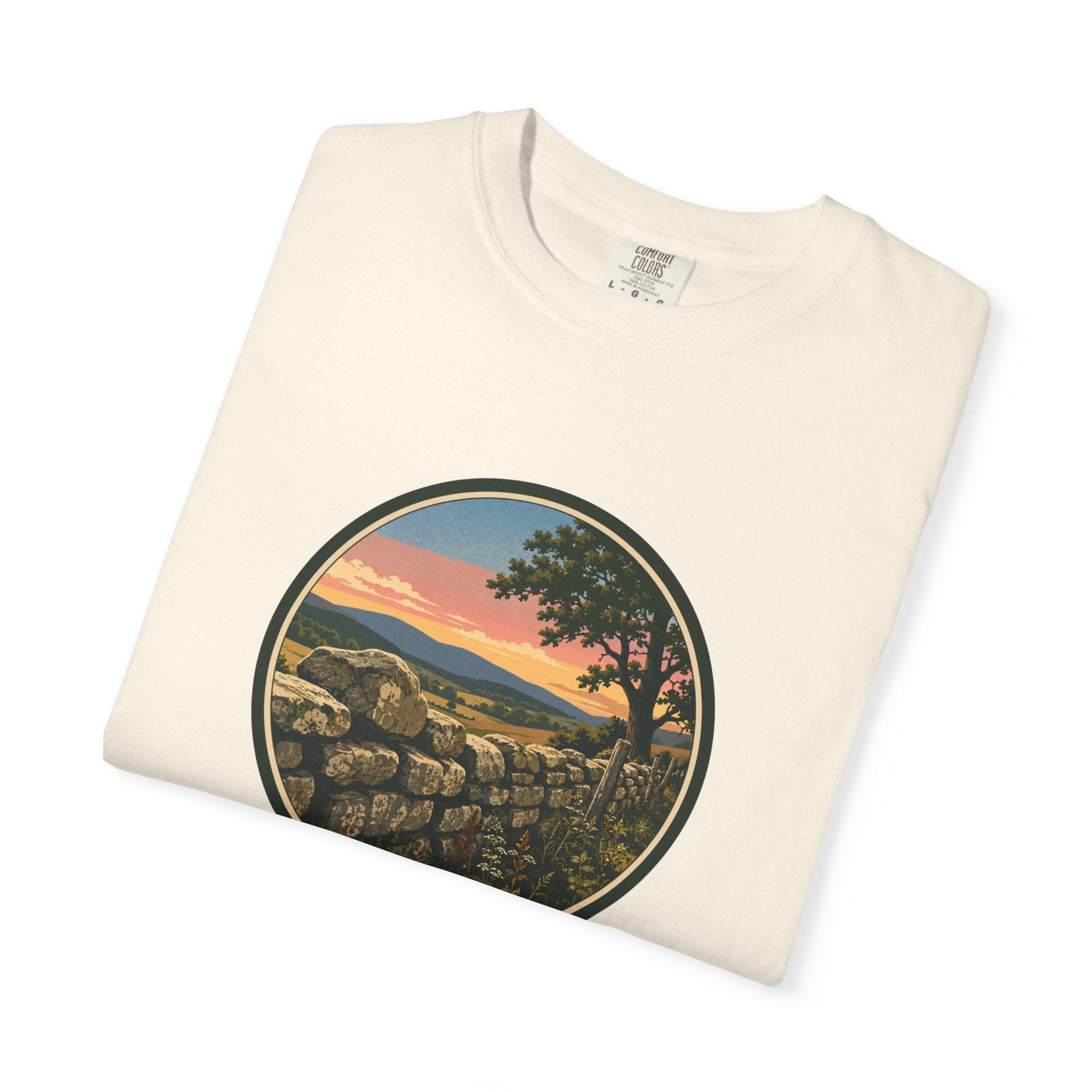 Sunset Stone Wall Circle T-Shirt