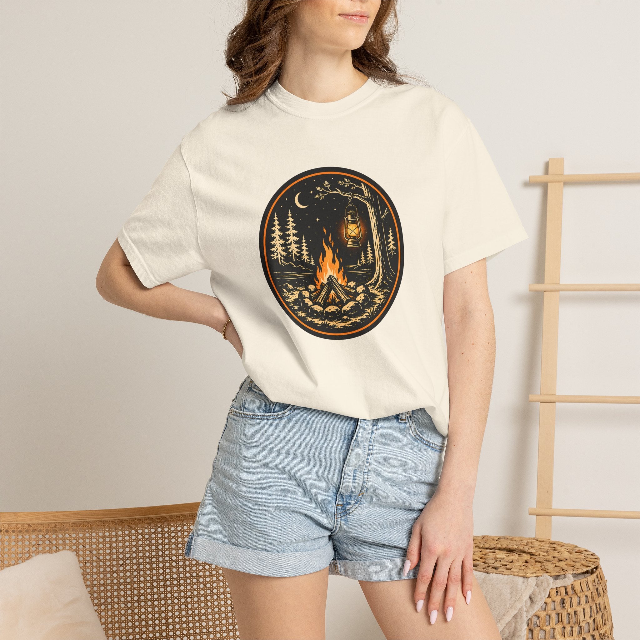 Campfire Nights Badge Unisex Garment-Dyed T-Shirt