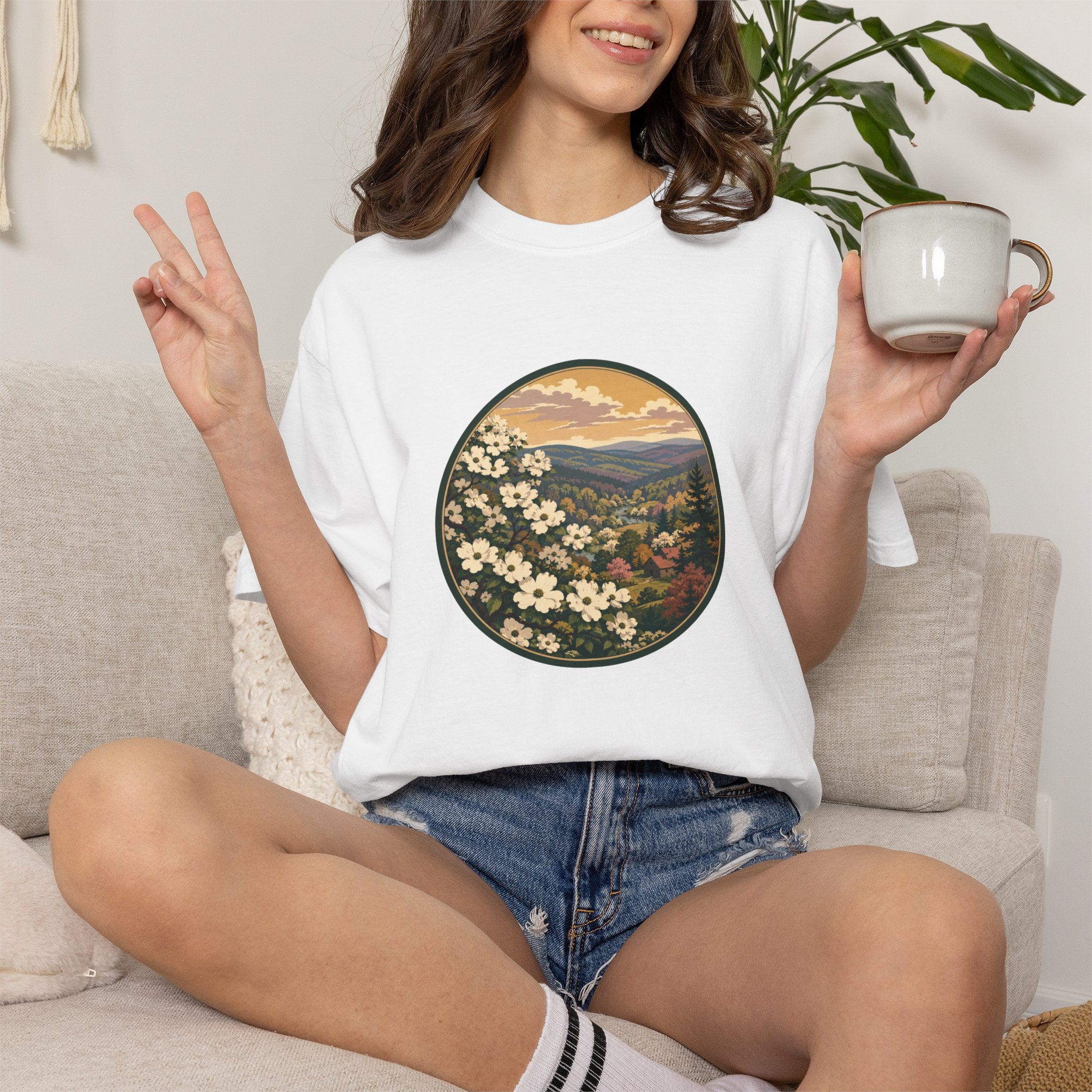 Blue Ridge Blooms T-Shirt — Vintage Wildflower Scenic Tee