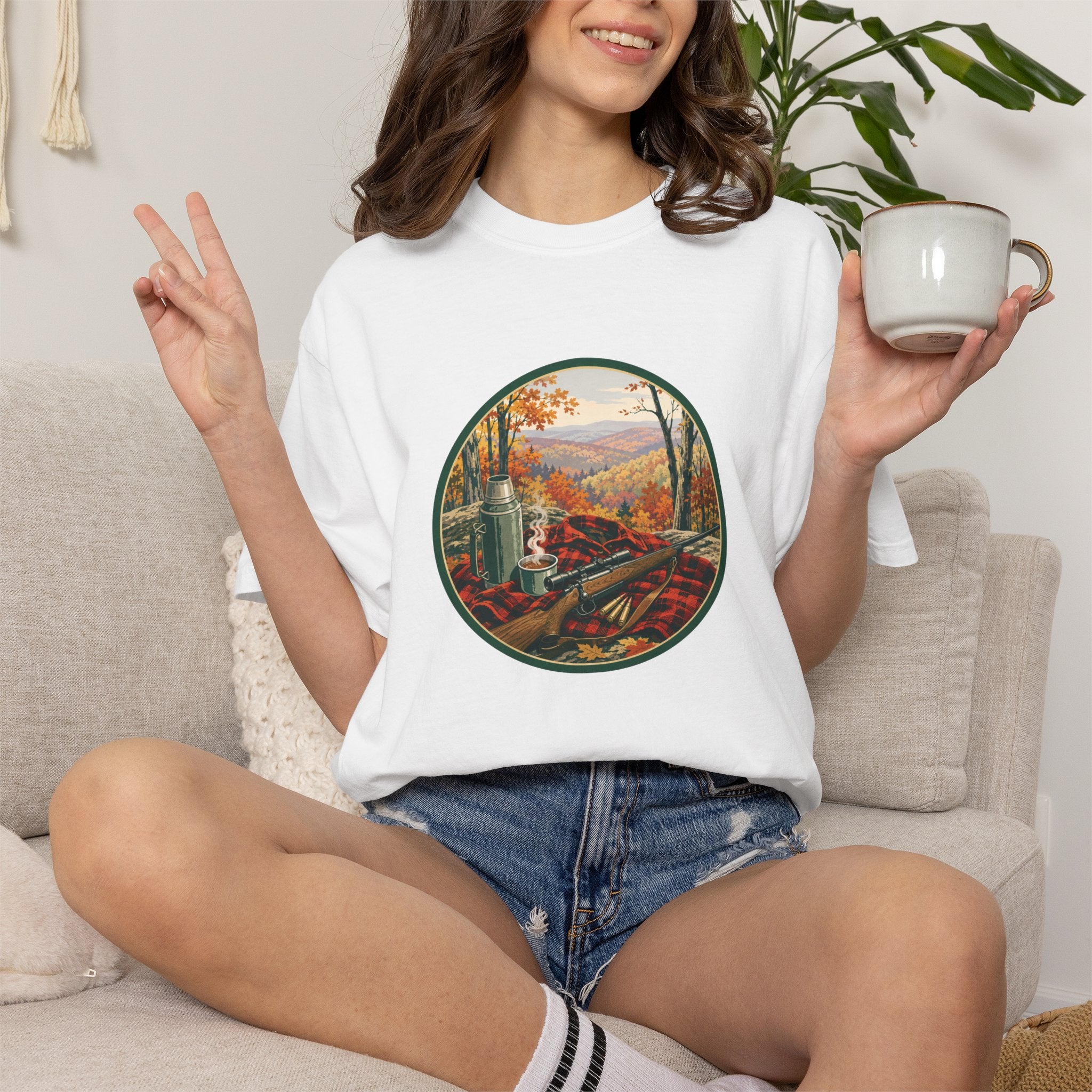 Autumn Hunt Scenic T-Shirt — Vintage Mountain Fall Landscape Tee