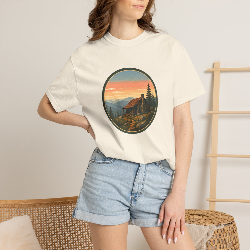 Sunset Cabin Mountain T-Shirt