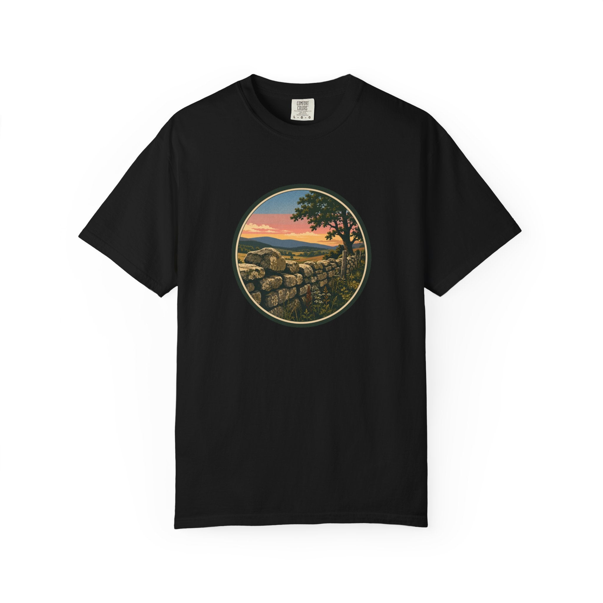 Sunset Stone Wall Circle T-Shirt