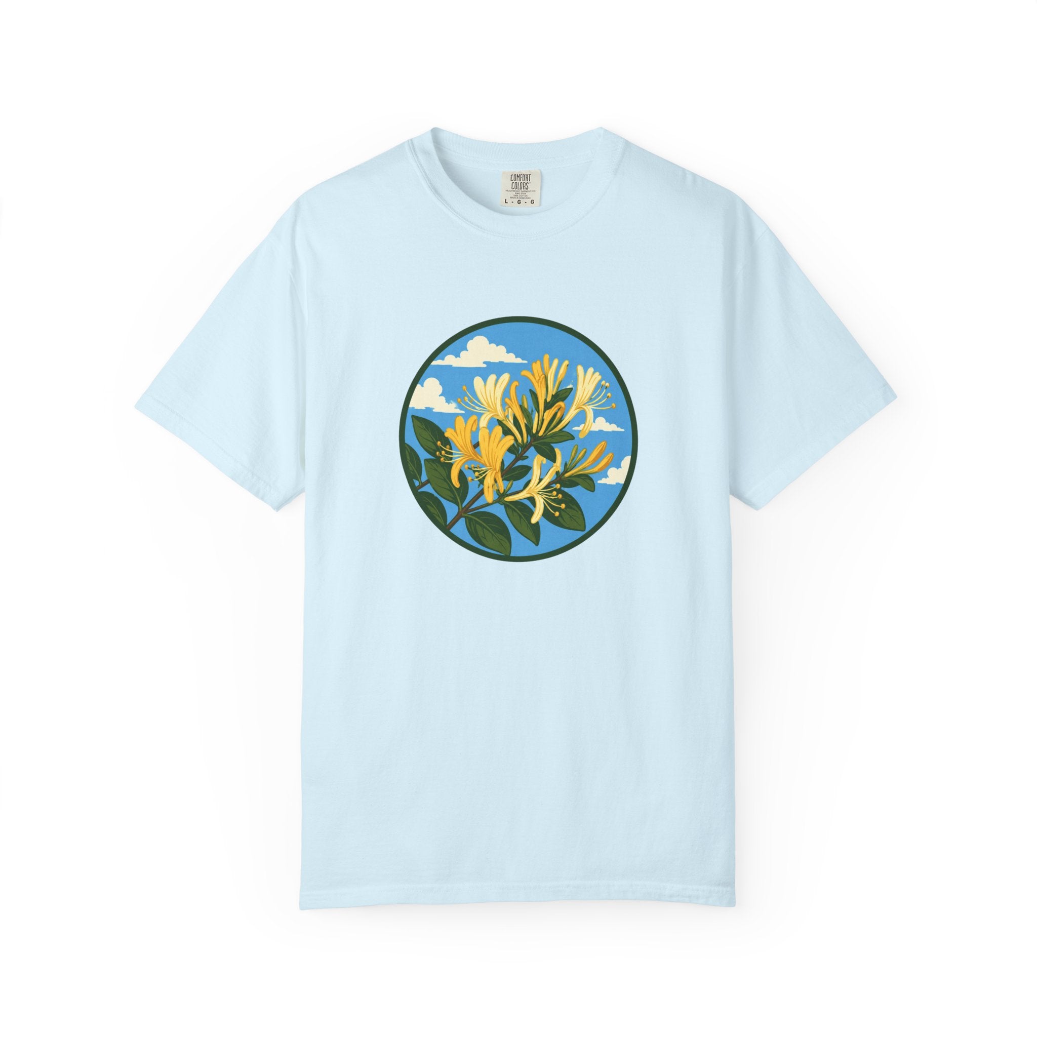 Honeysuckle Circle Tee — Botanical Floral Graphic T-Shirt