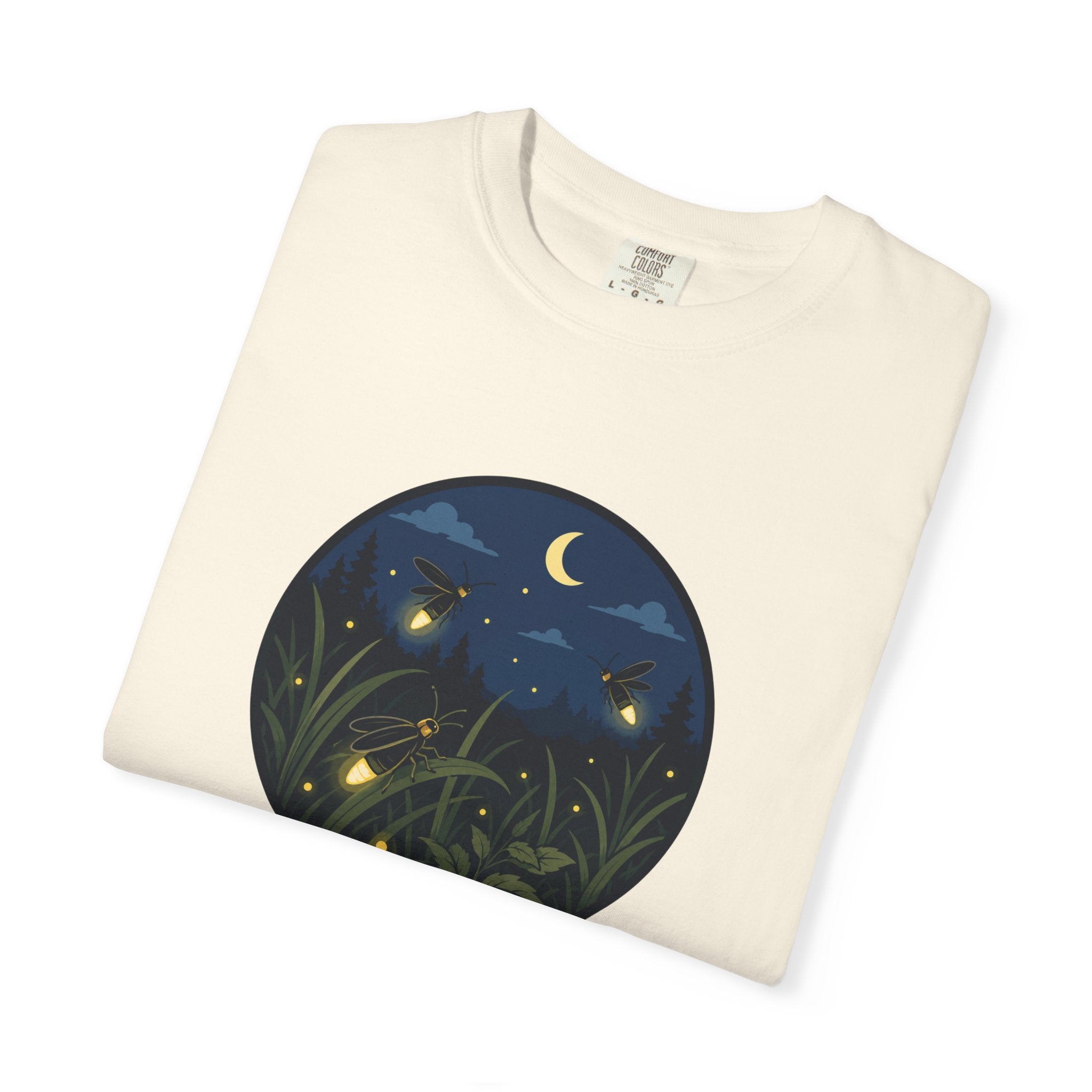 Firefly Night T-Shirt — Moonlit Meadow Graphic Tee