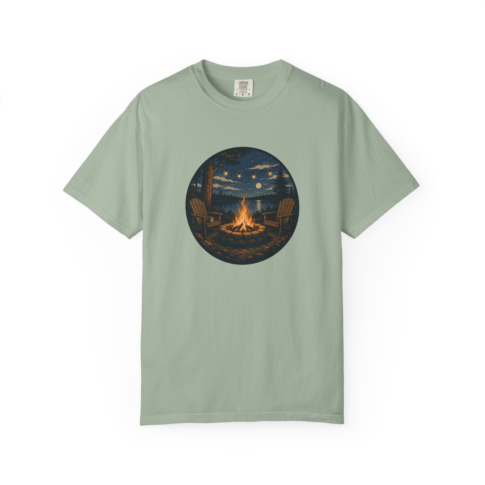 Campfire Night T-Shirt — Cozy Lakeside Bonfire Design