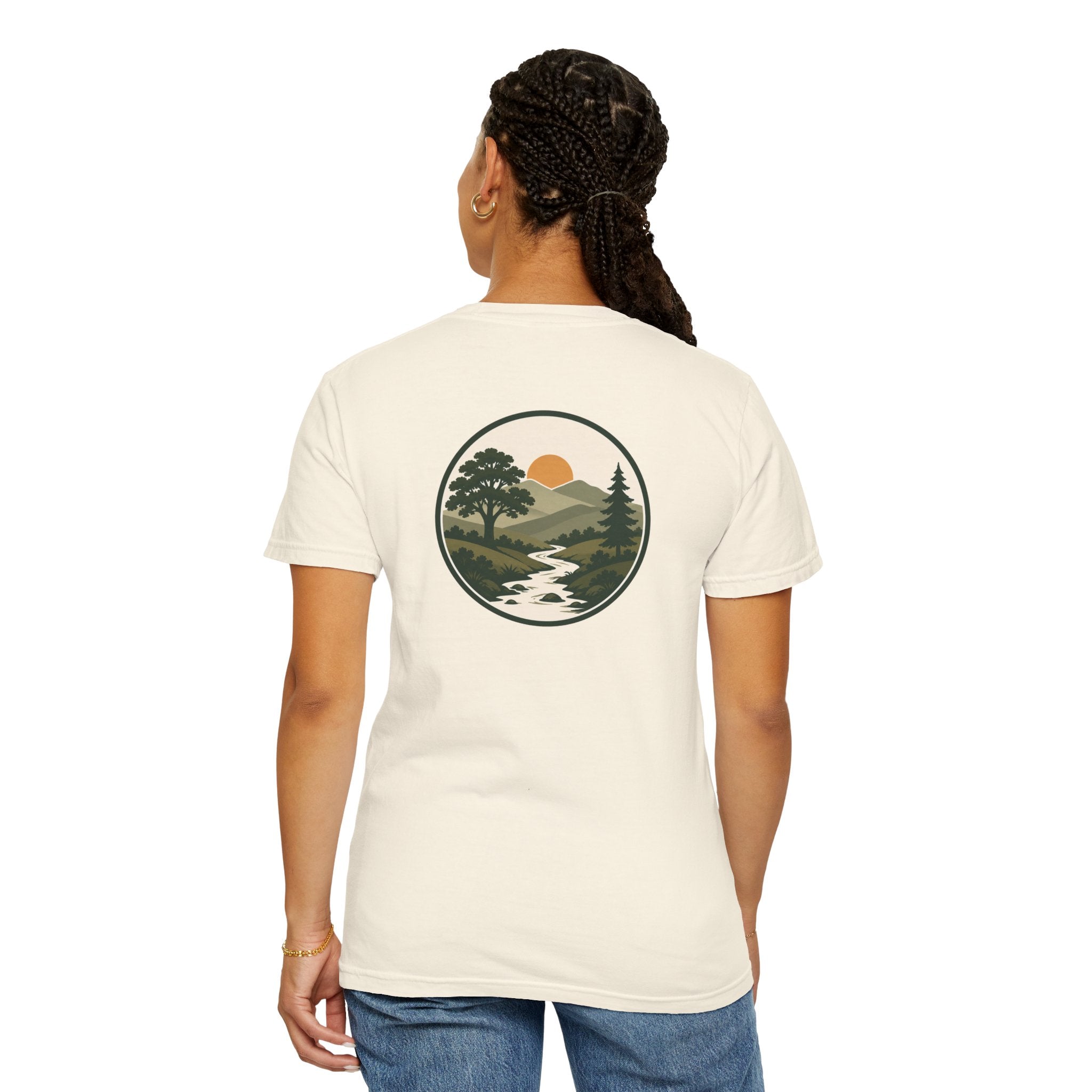 Simple Goodness Official Badge T-Shirt — Sunset Creek Landscape Tee