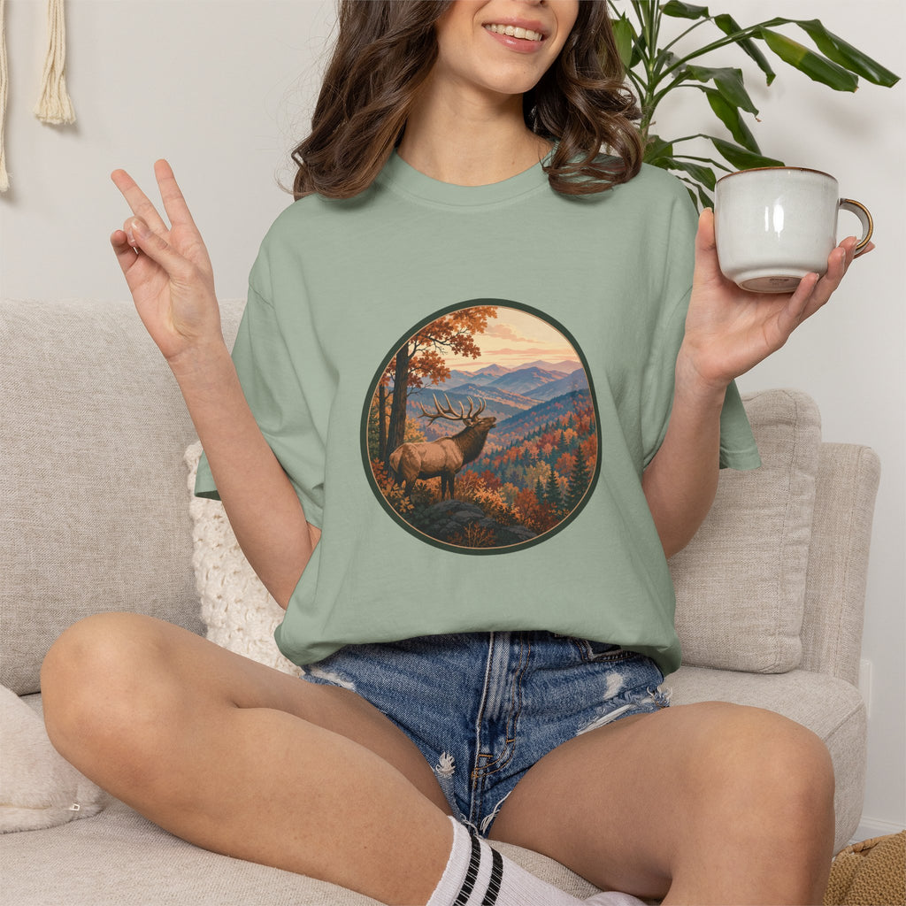 Elk Mountain Landscape T-Shirt — Scenic Wilderness Graphic Tee