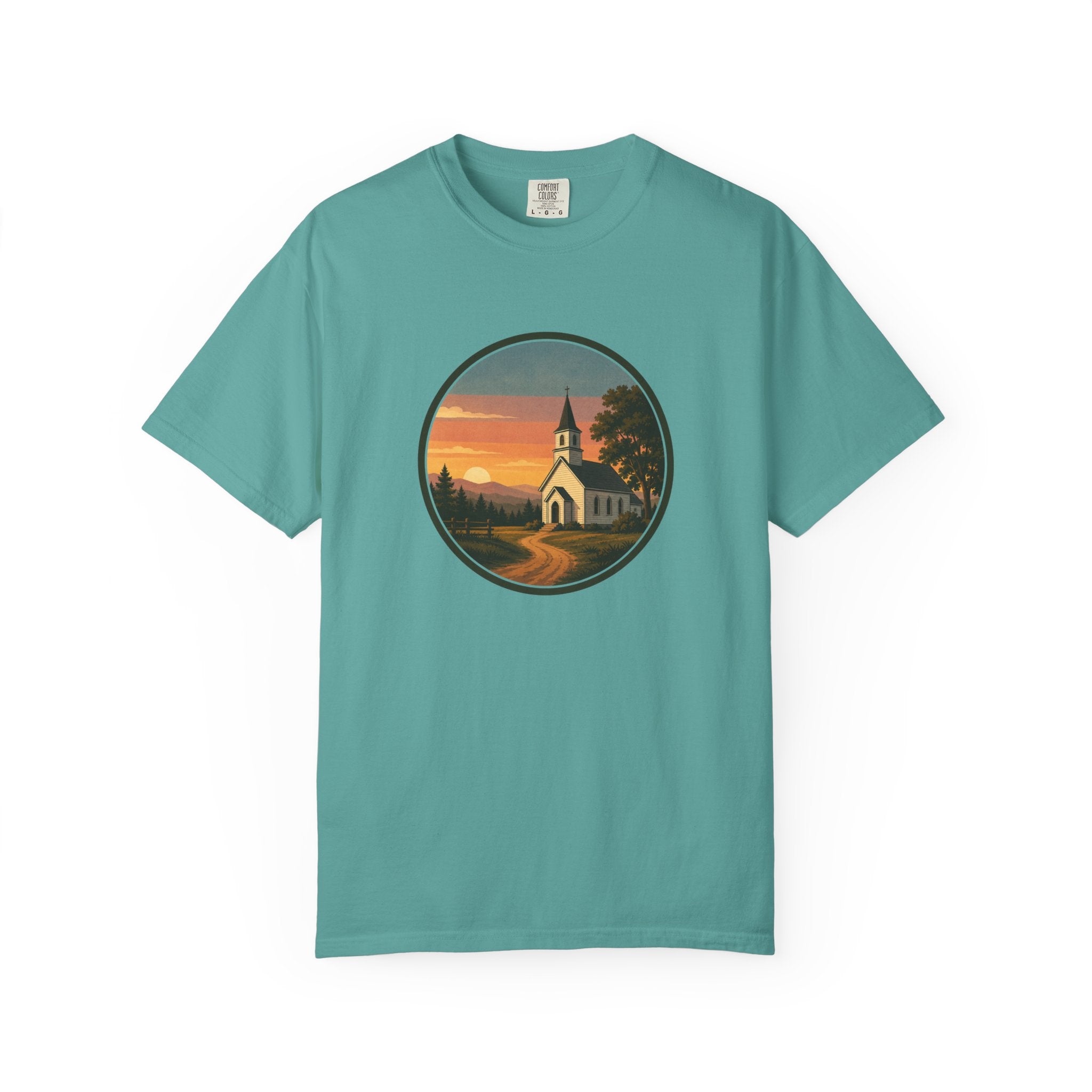 Vintage Church Sunset T-Shirt