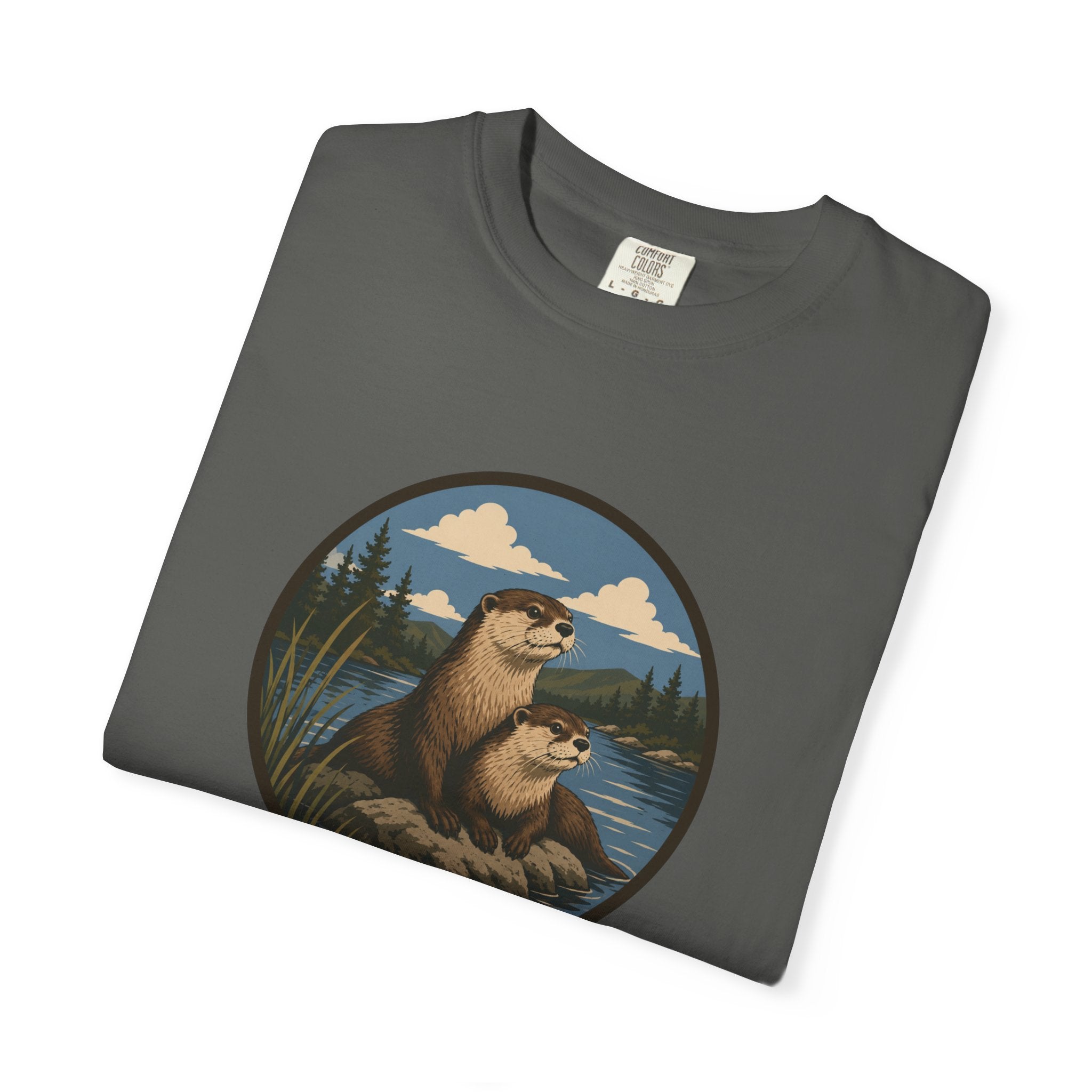 Otter & Baby Lake Scene T-Shirt