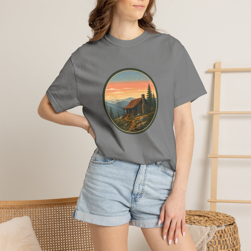 Sunset Cabin Mountain T-Shirt