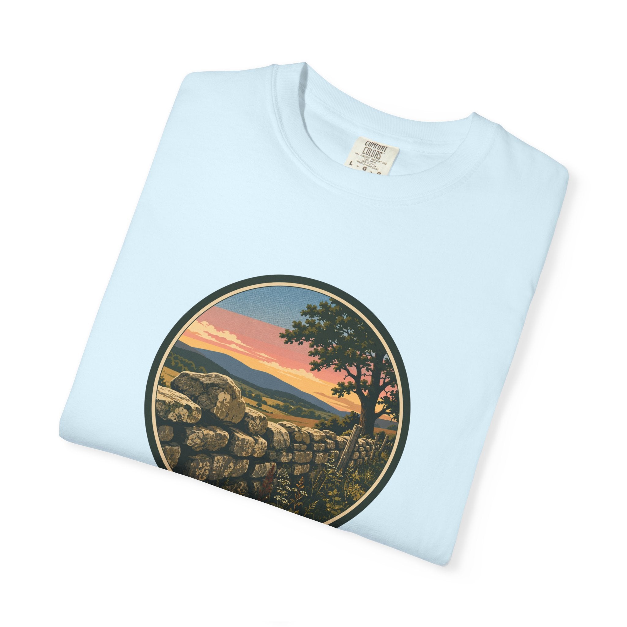 Sunset Stone Wall Circle T-Shirt